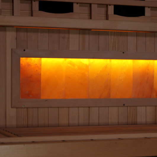 Golden Designs 2-Person Full Spectrum PureTech™ Near Zero EMF FAR Infrared Sauna with Himalayan Salt Bar (Canadian Hemlock) - Image 5