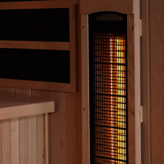 Golden Designs 2-Person Full Spectrum PureTech™ Near Zero EMF FAR Infrared Sauna with Himalayan Salt Bar (Canadian Hemlock) - Image 7