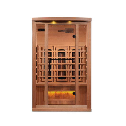 Golden Designs 2-Person Full Spectrum PureTech™ Near Zero EMF FAR Infrared Sauna with Himalayan Salt Bar (Canadian Hemlock) - Image 2