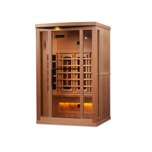 Golden Designs 2-Person Full Spectrum PureTech™ Near Zero EMF FAR Infrared Sauna with Himalayan Salt Bar (Canadian Hemlock) - Image 3