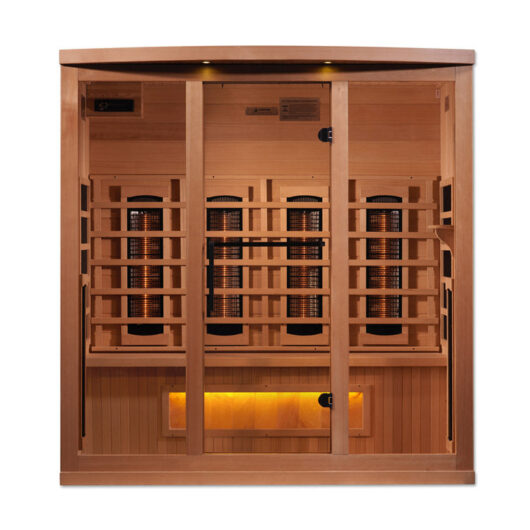 Golden Designs 4-Person Full Spectrum PureTech™ Near Zero EMF FAR Infrared Sauna with Himalayan Salt Bar (Canadian Hemlock) - Image 2