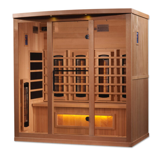 Golden Designs 4-Person Full Spectrum PureTech™ Near Zero EMF FAR Infrared Sauna with Himalayan Salt Bar (Canadian Hemlock) - Image 3